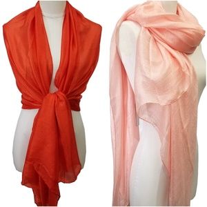 2Pcs Long Large Scarf Shawl Wrap Bridal scarf Set
